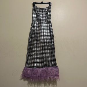 Brand new! Metallic mid-dress.